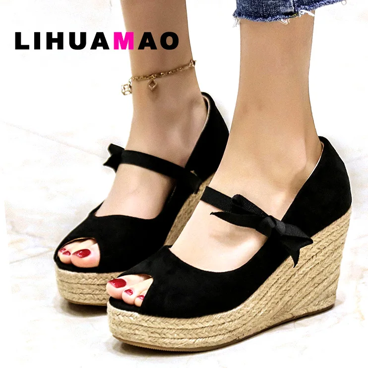 LIHUAMAO Espadrilles shoes suede bow-tie peep toe wedges sandals platform women high heels shoes pumps for casual,party, work
LIHUAMAO Espadrilles shoes suede bow-tie peep toe wedges sandals platform women high heels shoes pumps for casual,party, work
