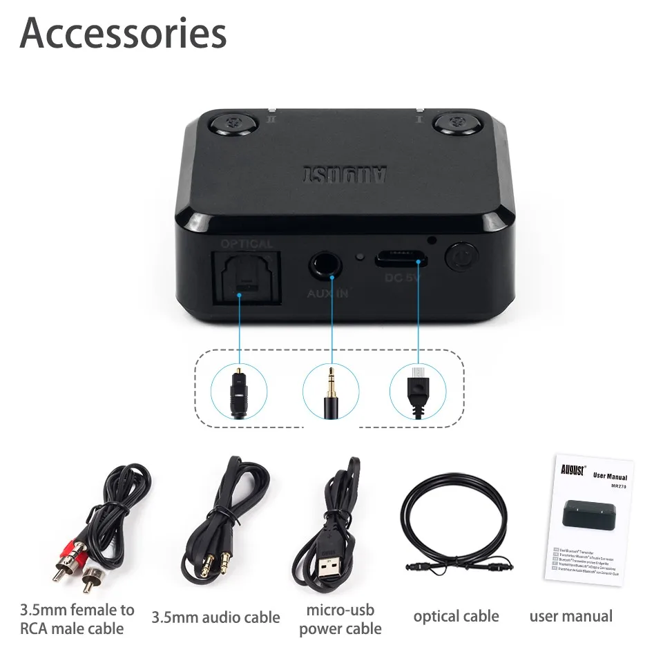MR270B Bluetooth Audio Transmitter Accessories