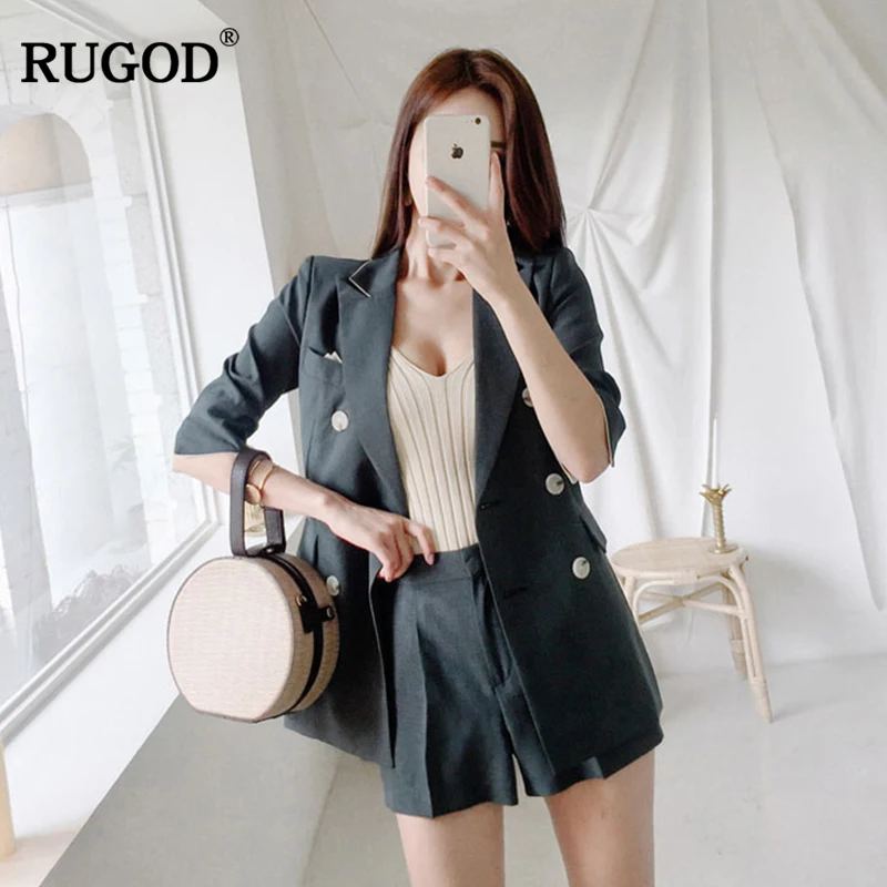 RUGOD 2019 New Blackish green Antique Pearls Double Breasted V-Neck Women' Fashion Loose coat and shorts
RUGOD 2019 New Blackish green Antique Pearls Double Breasted V-Neck Women' Fashion Loose coat and shorts