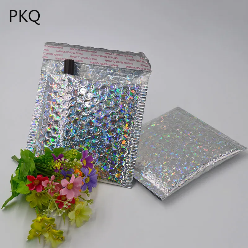 20pcs/lot 15x13cm Silver Bubble Mailers Padded Envelopes Packaging bag material Shipping Bags Gold Mailing | Дом и сад