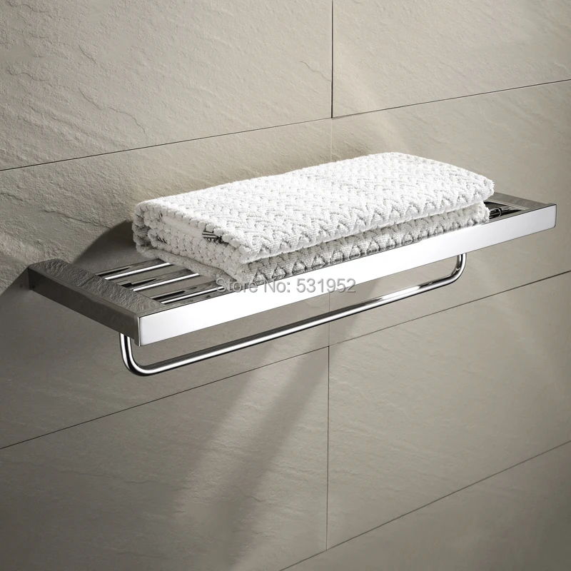24 Inches Bathroom 304 Stainless Steel Square Towel Rail Rack Bath Robe Shelf Modern Square Style Wall Mount Polished Finish
24 Inches Bathroom 304 Stainless Steel Square Towel Rail Rack Bath Robe Shelf Modern Square Style Wall Mount Polished Finish
