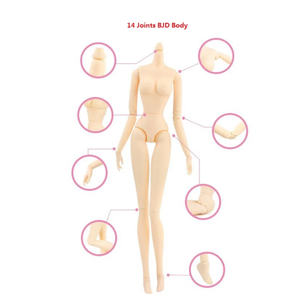 Flexible 14 Joints 1/6 BJD SD Doll Anime Girl Action Figures with Costume, Shoes, Stand, 5 Pairs Hands