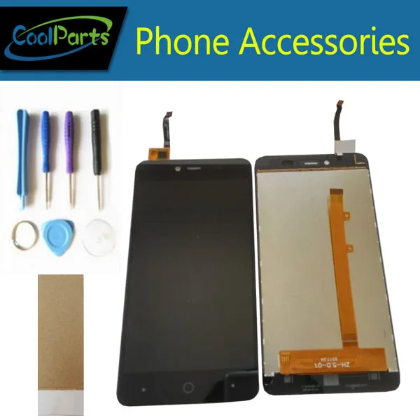 

1PC/Lot High Quality For Highscreen Easy Power LCD Display Screen And Touch Screen Digitizer Assembly With Tool&Tape Black Color