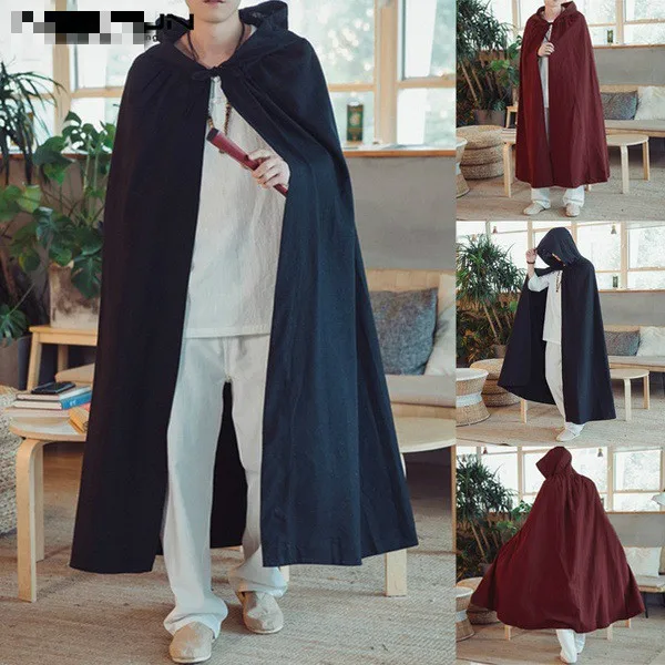 Mens Fashion Renaissance Medieval Linen Hooded Cloaks Loose Viking Cape Coat Solid Color Linen Cardiagn Jacket Vintage Cosplay
Mens Fashion Renaissance Medieval Linen Hooded Cloaks Loose Viking Cape Coat Solid Color Linen Cardiagn Jacket Vintage Cosplay