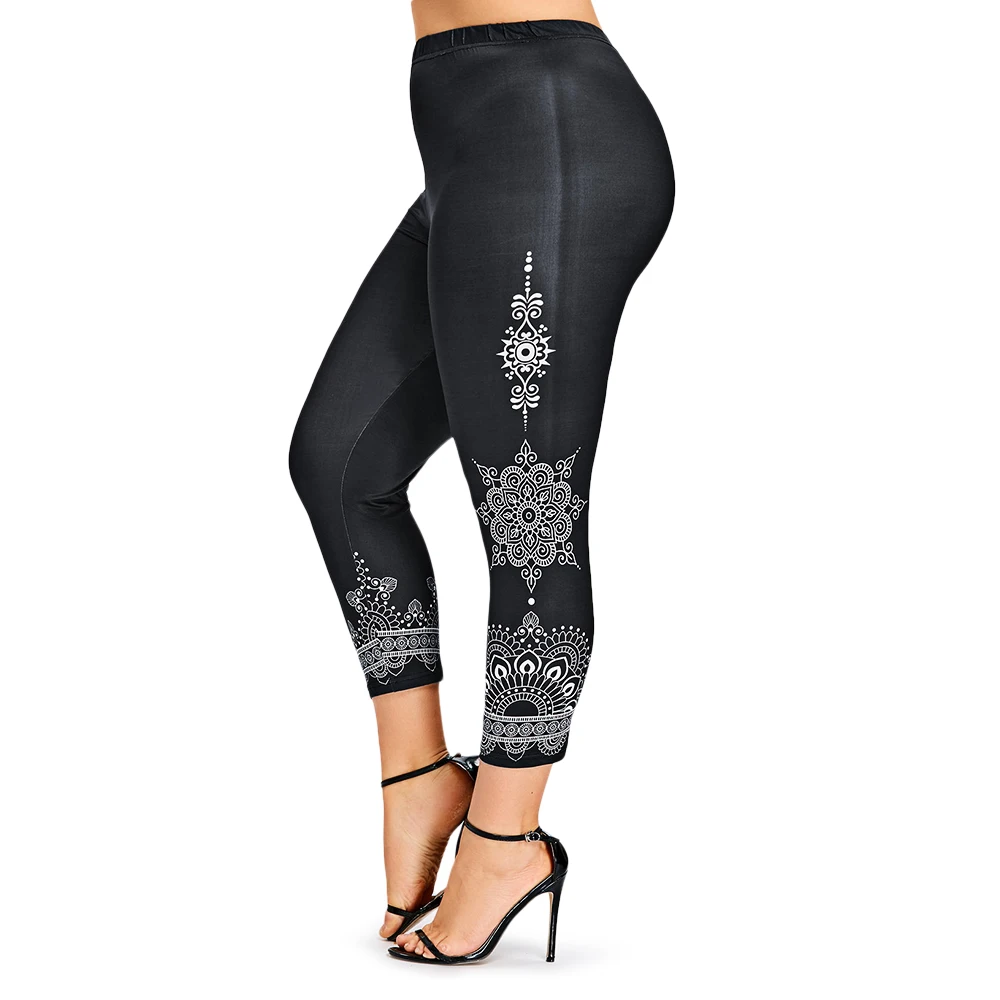 Wipalo Women Fashion Pant Leggins Plus Size Xl Mid Elastic Waist