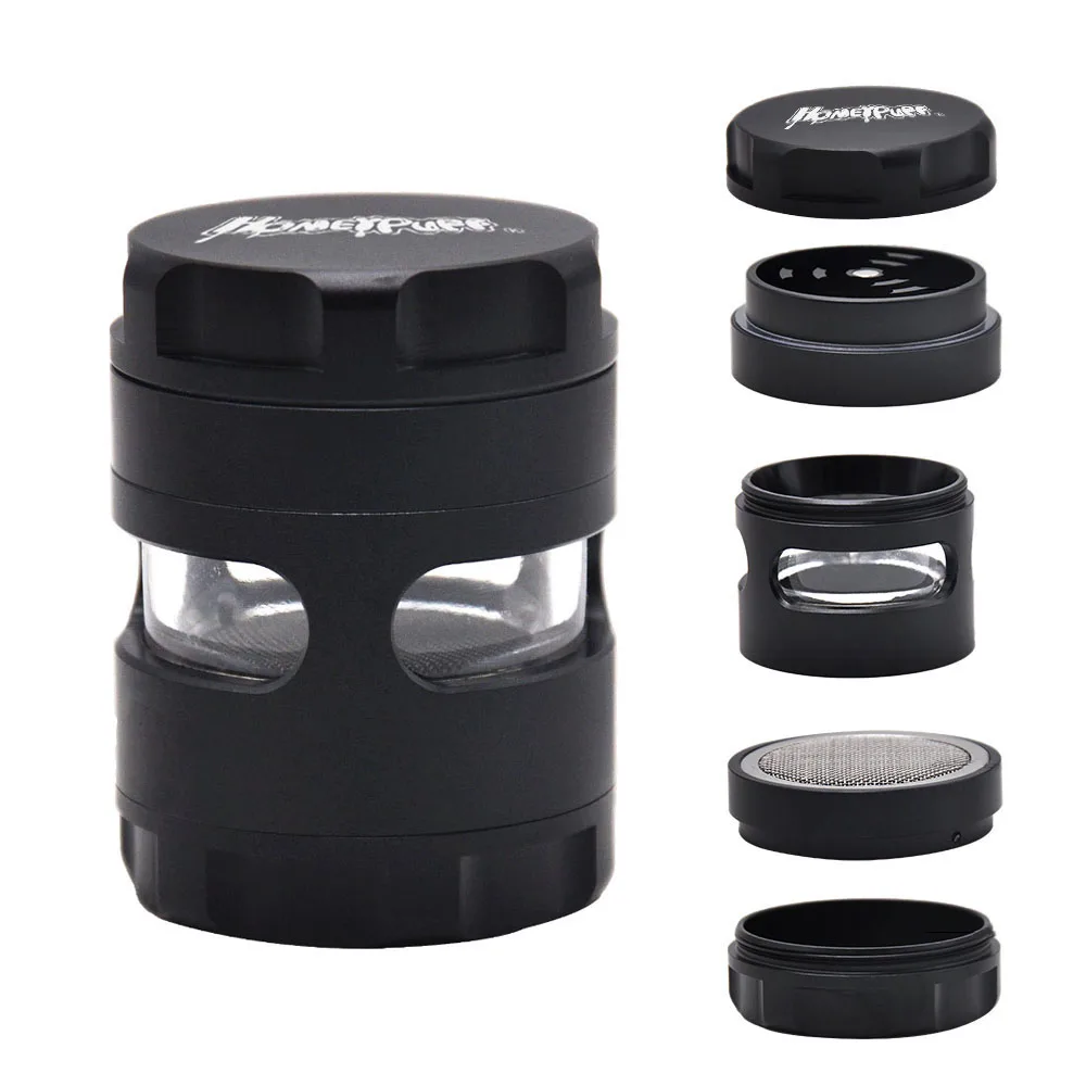 Window Style Herb Grinder 50MM Large 5 Piece Aluminum Smoking Grinder With Solid Top Metal Tobacco Grinder
Window Style Herb Grinder 50MM Large 5 Piece Aluminum Smoking Grinder With Solid Top Metal Tobacco Grinder