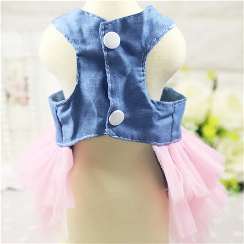 Summer Dog Dress Pet Dog Clothes for Small Dog Wedding Dress Skirt Puppy Clothing Spring Fashion Jean Pet Clothes06