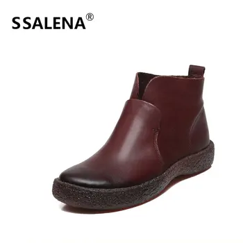 Women Round Head Thick Bottom Boots Ladies Wearable Slip On Comfort Ankle Boot Female Casual Fashion Leather Shoes AA60553
Women Round Head Thick Bottom Boots Ladies Wearable Slip On Comfort Ankle Boot Female Casual Fashion Leather Shoes AA60553