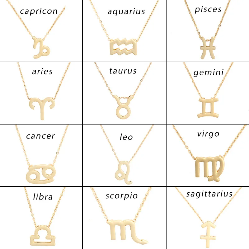 ZHIMO Popular Simple Twelve Constellation Gold Color Cardc Zodia Drop Necklace for Girls Birthday Gifts Jewelry
ZHIMO Popular Simple Twelve Constellation Gold Color Cardc Zodia Drop Necklace for Girls Birthday Gifts Jewelry