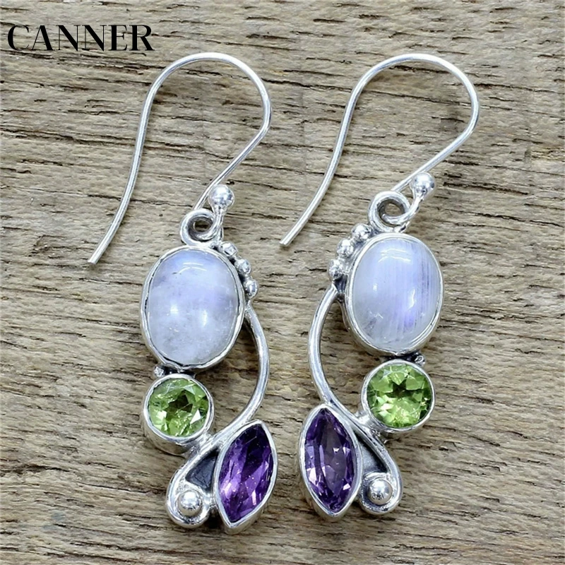 CANNER Fashion Natural Colorful Moonstone Earrings for Women Exquisite Shine Zircon Earring Temperament Gift Jewelry R4
CANNER Fashion Natural Colorful Moonstone Earrings for Women Exquisite Shine Zircon Earring Temperament Gift Jewelry R4