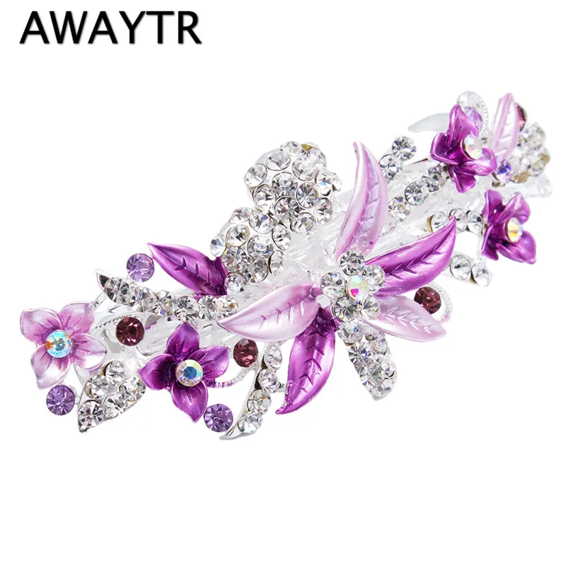 

AWAYTR Women Hair Accessories 3D Flower Hair Clip Elegant Crystal Acrylic Hair Barrette Perfect Gift for Girls Wedding Hairpins