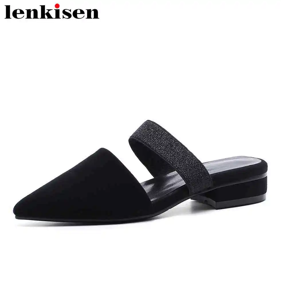 Lenkisen pointed toe slip on kid suede brand summer shoe low heels movie star mules Makings girls party wedding women pumps L50
Lenkisen pointed toe slip on kid suede brand summer shoe low heels movie star mules Makings girls party wedding women pumps L50