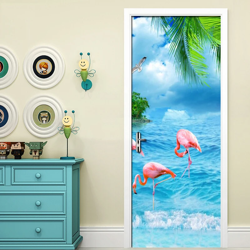 Custom Photo Wallpaper Mural 3D Seascape Coconut Tree Flamingos Mural PVC Self-adhesive Door Back Door Sticker Papel De Parede
Custom Photo Wallpaper Mural 3D Seascape Coconut Tree Flamingos Mural PVC Self-adhesive Door Back Door Sticker Papel De Parede