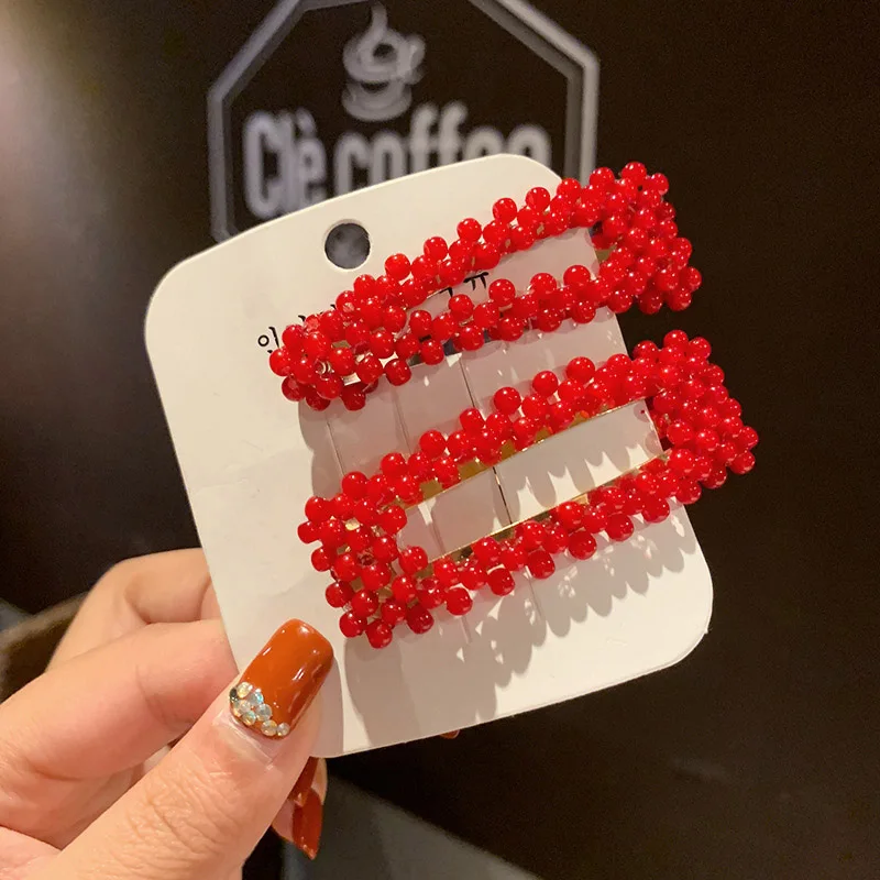 Women Girls Elegant Red Pearl Geometric Alloy Hair Clips Barrettes Headwear Hairpins Headbands Female Chic Hair Accessories
Women Girls Elegant Red Pearl Geometric Alloy Hair Clips Barrettes Headwear Hairpins Headbands Female Chic Hair Accessories