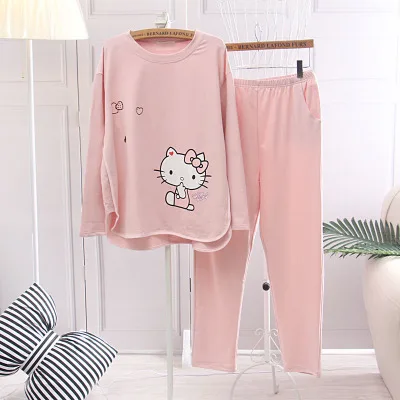 Cute Cartoon Hello Kitty Cotton Women Pajamas Sets KT Cat Long Sleeves Trousers Plus Size Home Clothes Women's Two Piece Pijamas
Cute Cartoon Hello Kitty Cotton Women Pajamas Sets KT Cat Long Sleeves Trousers Plus Size Home Clothes Women's Two Piece Pijamas