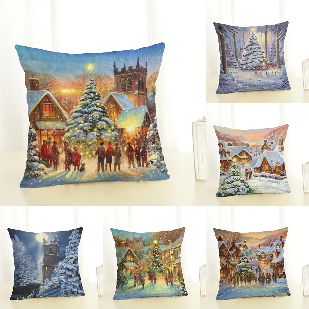 Merry Christmas Sofa Car Travel Pillowcases Seat Pillow Cover Linen Cotton Square 3D Printed Cushion Cover for Party Decoration
Merry Christmas Sofa Car Travel Pillowcases Seat Pillow Cover Linen Cotton Square 3D Printed Cushion Cover for Party Decoration
