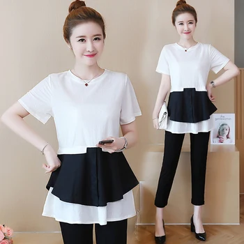 Plus Size 5xl Two Piece Set Top And Pants Fashion Office Lady Summer Costumes For Women Wild Thin Ensemble Femme Survetement
Plus Size 5xl Two Piece Set Top And Pants Fashion Office Lady Summer Costumes For Women Wild Thin Ensemble Femme Survetement