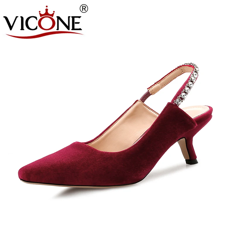 VICONE Women Summer Velvet Crystal Pointed Toe Casual Elegant Fashion Heels V10048
VICONE Women Summer Velvet Crystal Pointed Toe Casual Elegant Fashion Heels V10048