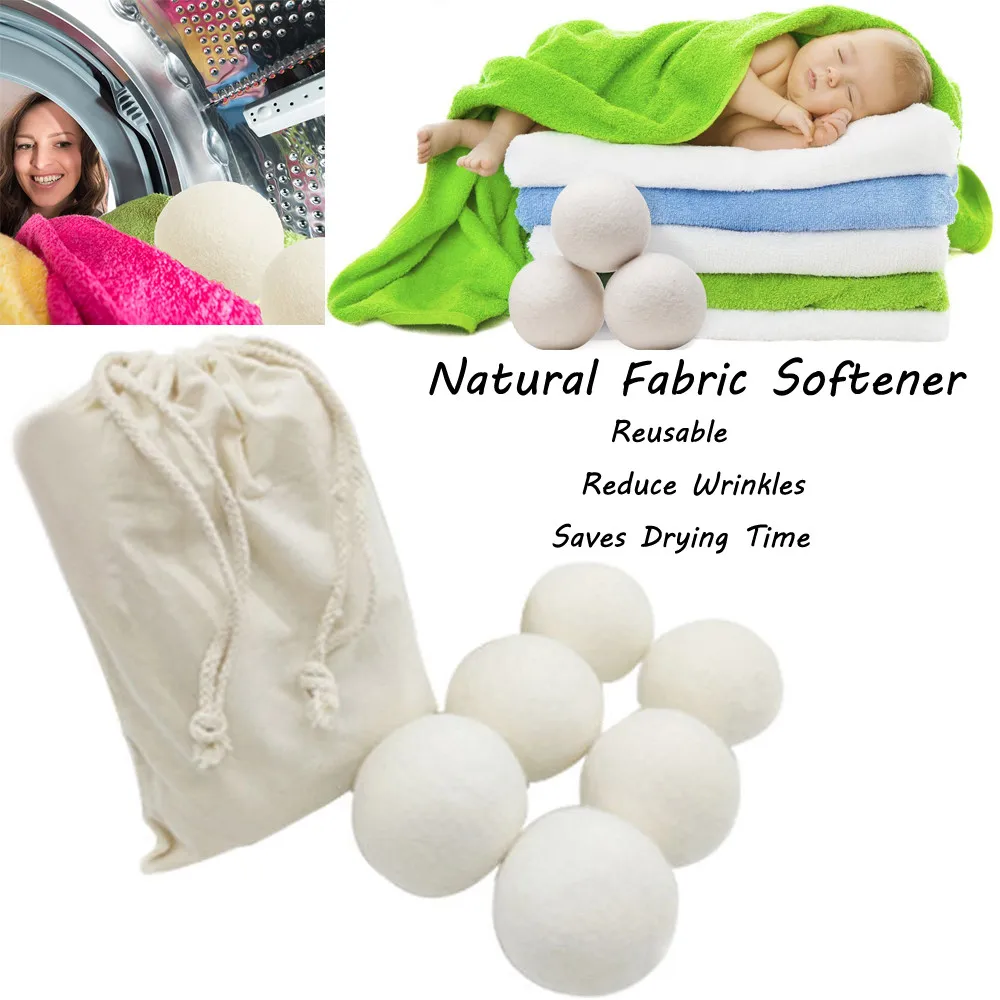 6pcs/pack Premium Wool Dryer Balls Reusable Natural Fabric Softener 6cm White Sheep Laundry Clean Ball #L
6pcs/pack Premium Wool Dryer Balls Reusable Natural Fabric Softener 6cm White Sheep Laundry Clean Ball #L
