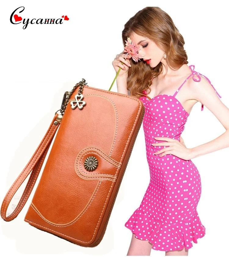 Oil Wax Leather RFID Wallet Women Hasp Zipper Walets Cow Leather Female Purse Long Womens Wallets Ladies Clutch Big Capacity
Oil Wax Leather RFID Wallet Women Hasp Zipper Walets Cow Leather Female Purse Long Womens Wallets Ladies Clutch Big Capacity