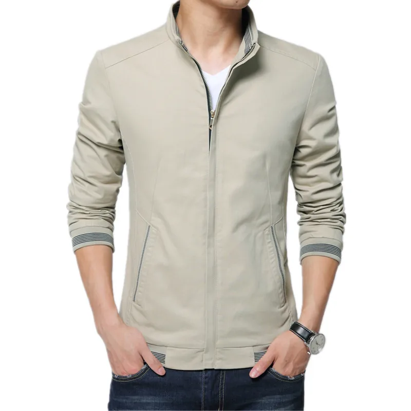 2018 Spring New Men's Casual stand Collar Jacket / Men's slim fits solid color zipper jackets coat
2018 Spring New Men's Casual stand Collar Jacket / Men's slim fits solid color zipper jackets coat