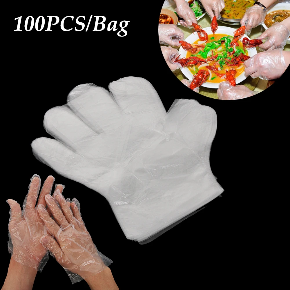 100pcs/set Disposable Gloves Plastic One-off Hygiene Kitchen Garden Accessories Transparente PE Ecological BBQ Household Gloves
100pcs/set Disposable Gloves Plastic One-off Hygiene Kitchen Garden Accessories Transparente PE Ecological BBQ Household Gloves