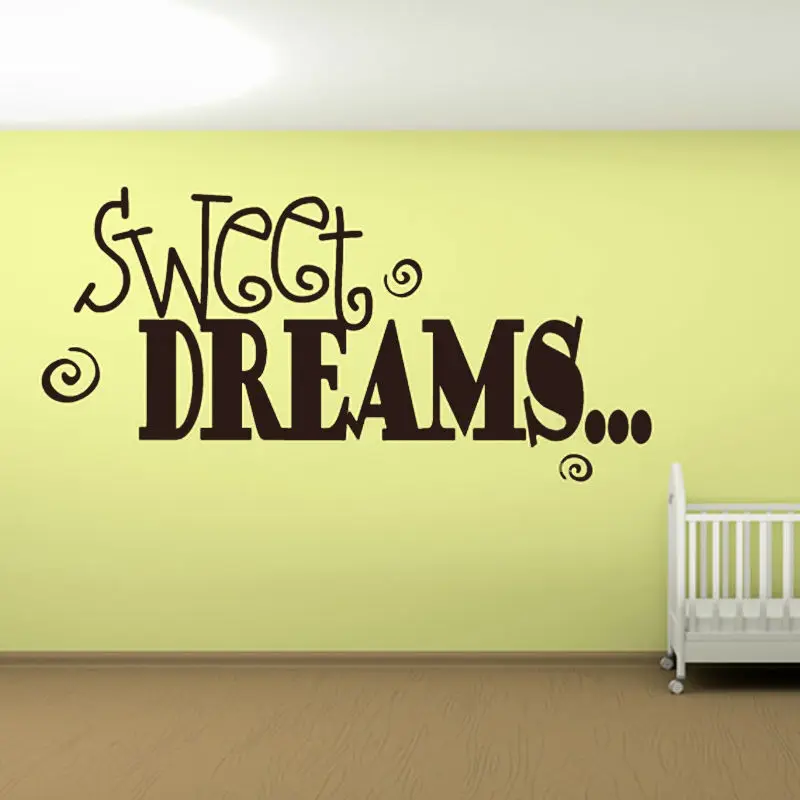 DCTOP Sweet Dreams Wall Sticker Baby Bedroom Art Vinyl Removable Newest Design Decal Nursery Home Decor DIY Wallpaper | Дом и сад