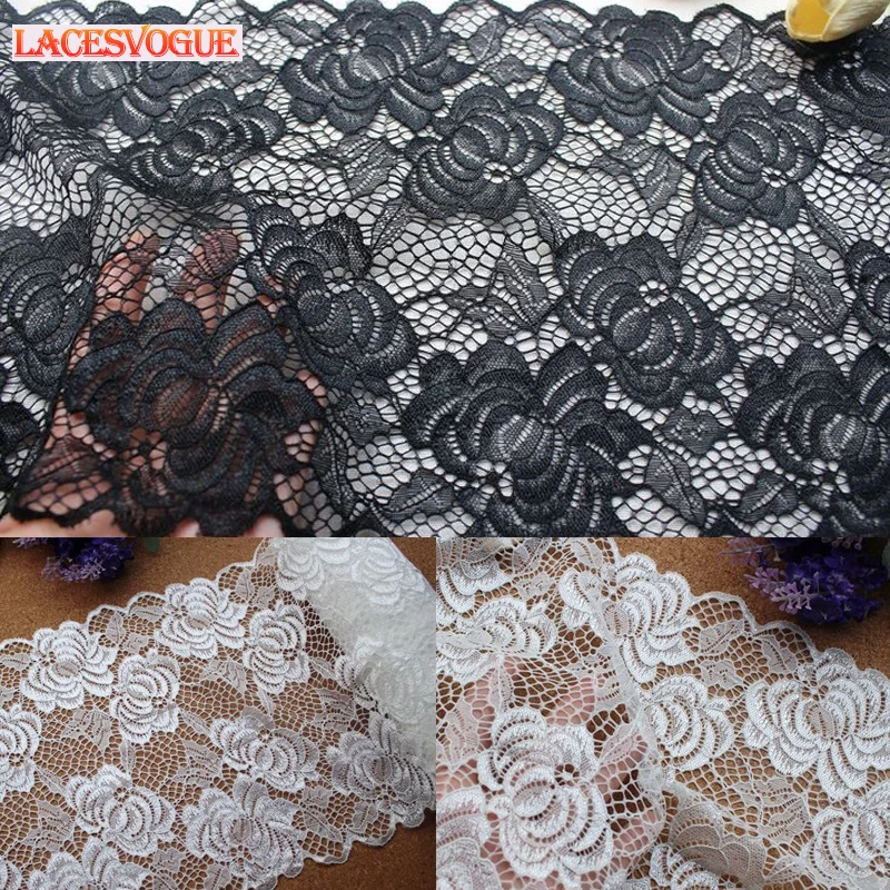 Elastic Lace Ribbon 20 yards 18cm White stretch lace Trim Embroidered lace fabric for sewing Underwear elastic mesh lace LAVO340
Elastic Lace Ribbon 20 yards 18cm White stretch lace Trim Embroidered lace fabric for sewing Underwear elastic mesh lace LAVO340