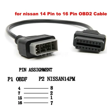 200Pcs/Lot 40cm OBD Cable for Nissan 14 Pin Male To 16 Pin Female OBD2 OBDII Diagnostic Tool Adapter
200Pcs/Lot 40cm OBD Cable for Nissan 14 Pin Male To 16 Pin Female OBD2 OBDII Diagnostic Tool Adapter