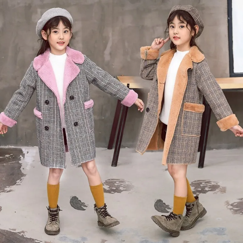 Girl Overcoat Winter New Fashion Houndstooth Wool Coat For Girls Teens Autumn Jacket Warm Long Outerwear Kids Wool Coat
Girl Overcoat Winter New Fashion Houndstooth Wool Coat For Girls Teens Autumn Jacket Warm Long Outerwear Kids Wool Coat