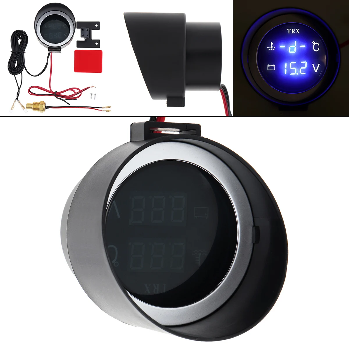 12V 24V Car Volt Meter Blue Light LCD Digital Voltmeter Water Temp Gauge Meter with Sensor Auto Instrument for Car Vehicles SUV
12V 24V Car Volt Meter Blue Light LCD Digital Voltmeter Water Temp Gauge Meter with Sensor Auto Instrument for Car Vehicles SUV
