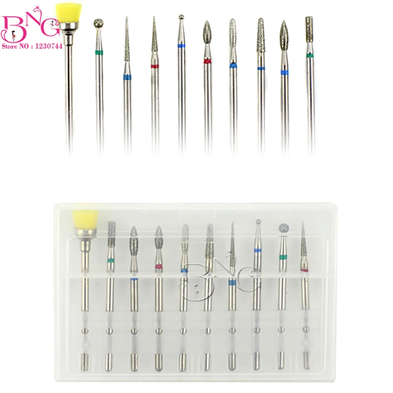 BNG 10pcs Diamond Burr Nail Drill Bit Brush Cutter For Manicure Cleaning Electric Machine Accessory Polishing Nail Tools File
BNG 10pcs Diamond Burr Nail Drill Bit Brush Cutter For Manicure Cleaning Electric Machine Accessory Polishing Nail Tools File