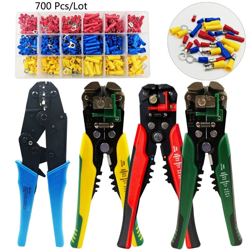 Multitool crimping pliers terminal set, full/Pre-insulating jointcrimp sleeves electrical terminals for cable 0.5-6mm2 AWG22-10
Multitool crimping pliers terminal set, full/Pre-insulating jointcrimp sleeves electrical terminals for cable 0.5-6mm2 AWG22-10
