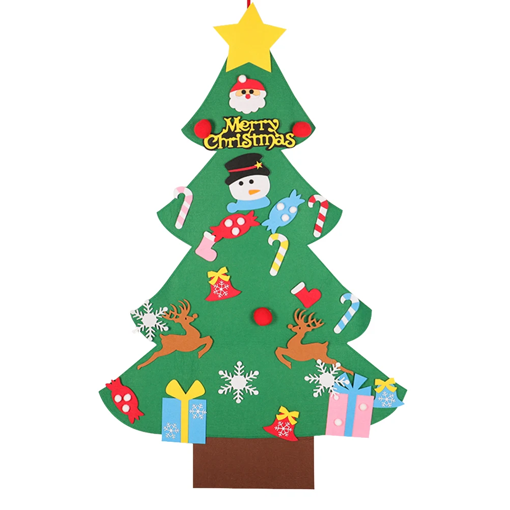1pcs fabric diy felt christmas tree door wall window hanging