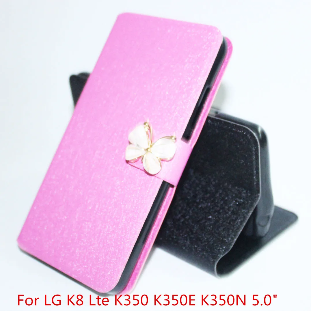 Для LG K8 случае роскошный кожаный чехол для LTE K350 K350E K350N 5.0 "K 8 4 г флип защитный