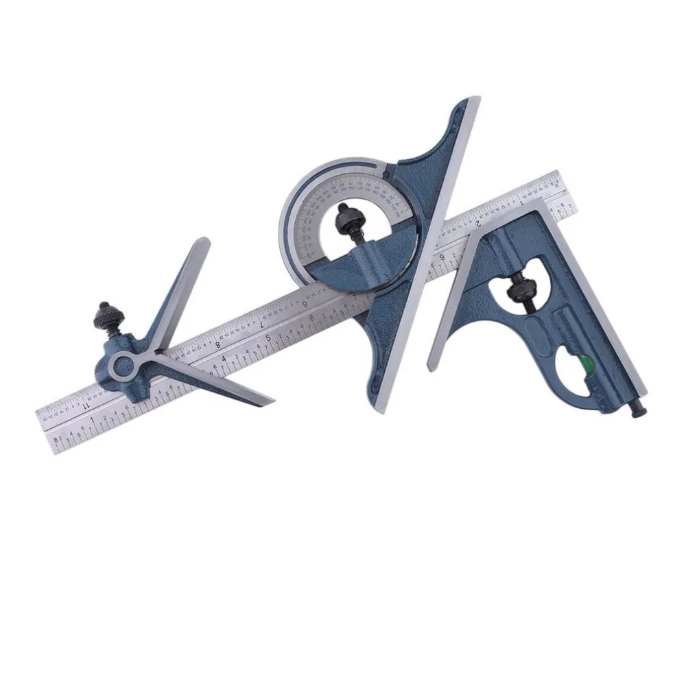 4R 4pcs Machinist Square Reversing Protractor Angle Square Marked 1/32" 1/64" 1/8" 1/16" Multifunctional Combination with Case
4R 4pcs Machinist Square Reversing Protractor Angle Square Marked 1/32" 1/64" 1/8" 1/16" Multifunctional Combination with Case