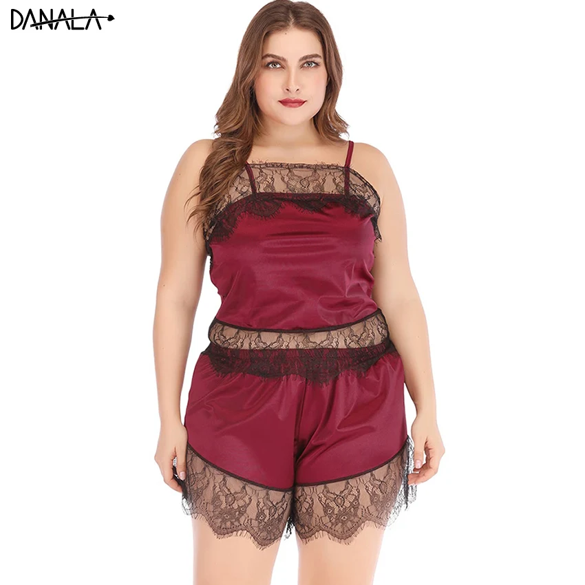 DANALA Plus Size XL-4XL Women Pyjamas Sets Sexy Satin Lace Sling Comfortable Sleepwear Home Suits
DANALA Plus Size XL-4XL Women Pyjamas Sets Sexy Satin Lace Sling Comfortable Sleepwear Home Suits