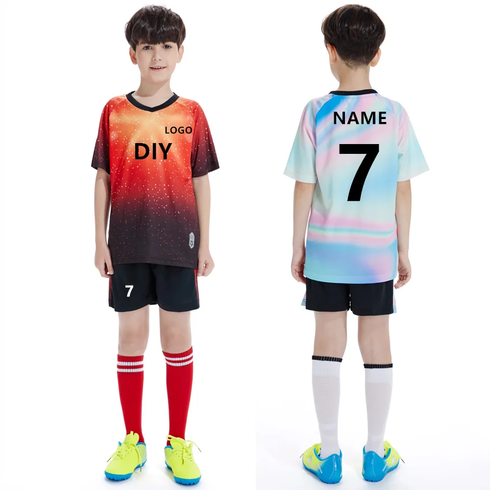 New personality Children's Soccer Jersey Sets survetement Football Kit Kids teens team Futbol Training Uniforms sets Can print
New personality Children's Soccer Jersey Sets survetement Football Kit Kids teens team Futbol Training Uniforms sets Can print