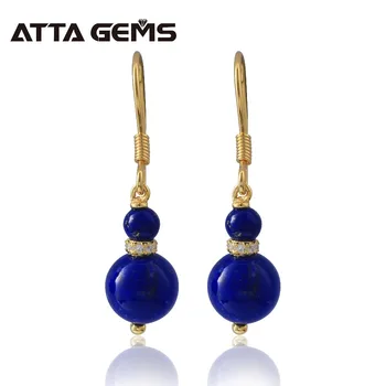 Natural Lapis Lazuli Sterling Silver Drop Earrings for Women Yellow Gold Plated Beads Lapis Natural Stone Classic Earring Style
Natural Lapis Lazuli Sterling Silver Drop Earrings for Women Yellow Gold Plated Beads Lapis Natural Stone Classic Earring Style