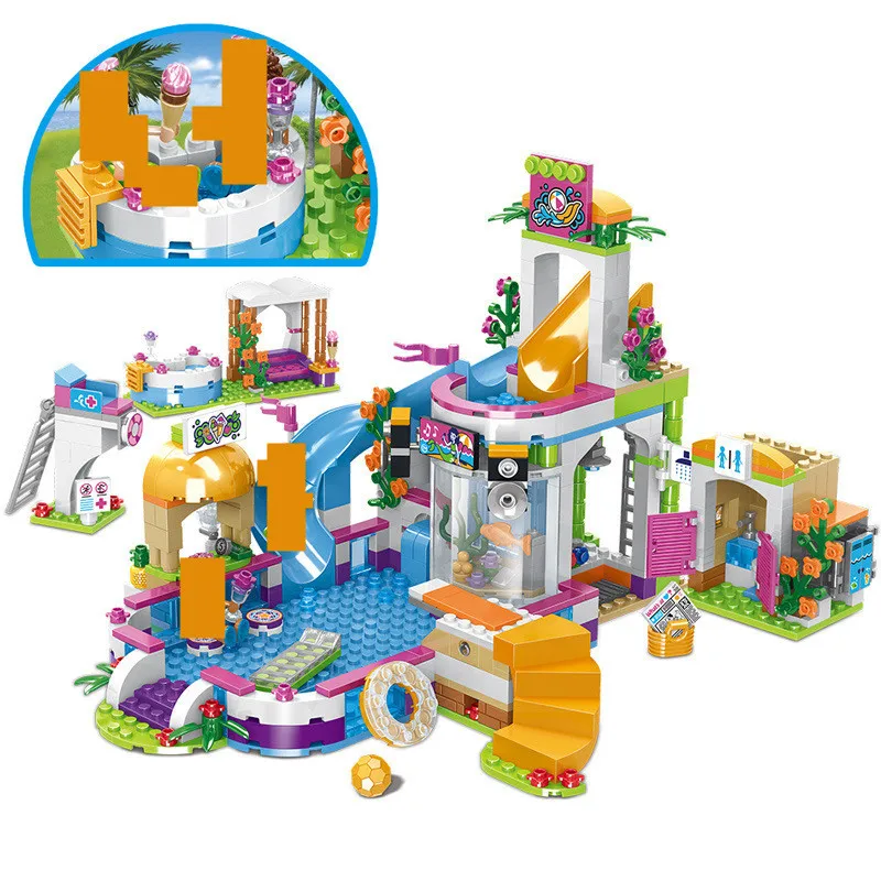 768Pcs Heartlake City Pool Building Blocks Sets LegoINGLs Friends Figures Holiday Hotel Juguetes Bricks Toys Lepinblocks Gifts
768Pcs Heartlake City Pool Building Blocks Sets LegoINGLs Friends Figures Holiday Hotel Juguetes Bricks Toys Lepinblocks Gifts