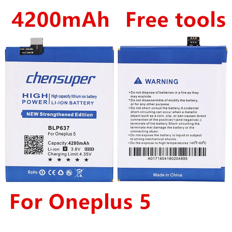 2 шт./новый аккумулятор BLP637 для OnePlus Five One plus 5 5T 4200 мАч + Инструменты для ремонта литий-полимерный аккумулятор для телефона
2 шт./новый аккумулятор BLP637 для OnePlus Five One plus 5 5T 4200 мАч + Инструменты для ремонта литий-полимерный аккумулятор для телефона