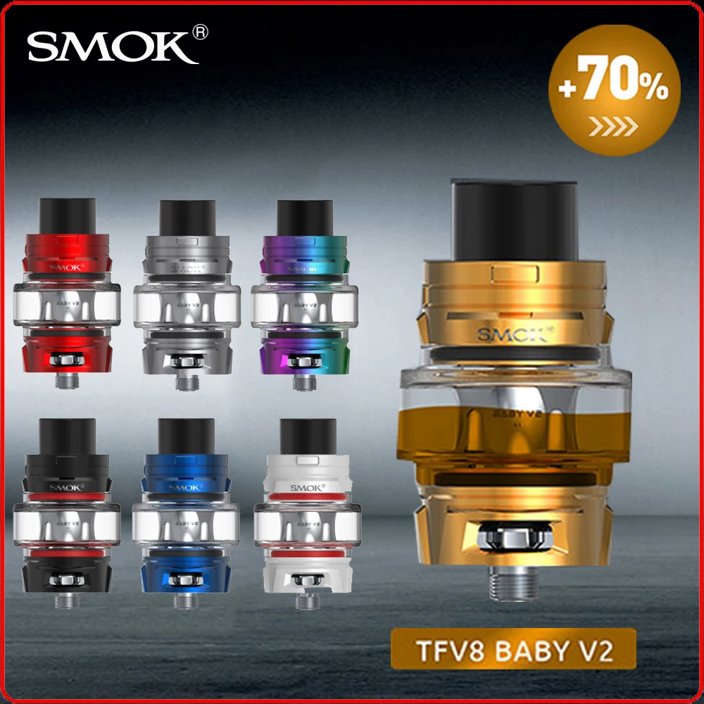 Original SMOK TFV8 Baby V2 Tank 5ml Electronic E Cigarette Atomizer V8 Baby V2 A1 A2 A3 S1 S2 K1 K2 Coil Vaporizer VS TFV8 BABY
Original SMOK TFV8 Baby V2 Tank 5ml Electronic E Cigarette Atomizer V8 Baby V2 A1 A2 A3 S1 S2 K1 K2 Coil Vaporizer VS TFV8 BABY