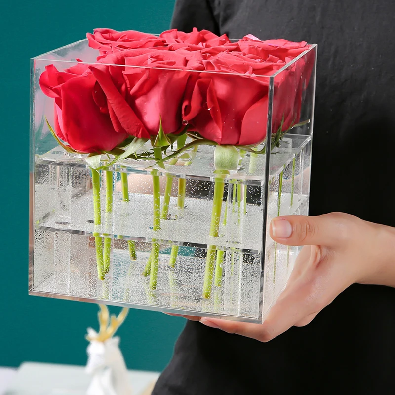 High Quality Clear Acrylic Flower Rose Box 9 Holes Transparent Acrylic Flower Rose Boxes Cosmetic Rose Box With Lid C217-1
High Quality Clear Acrylic Flower Rose Box 9 Holes Transparent Acrylic Flower Rose Boxes Cosmetic Rose Box With Lid C217-1