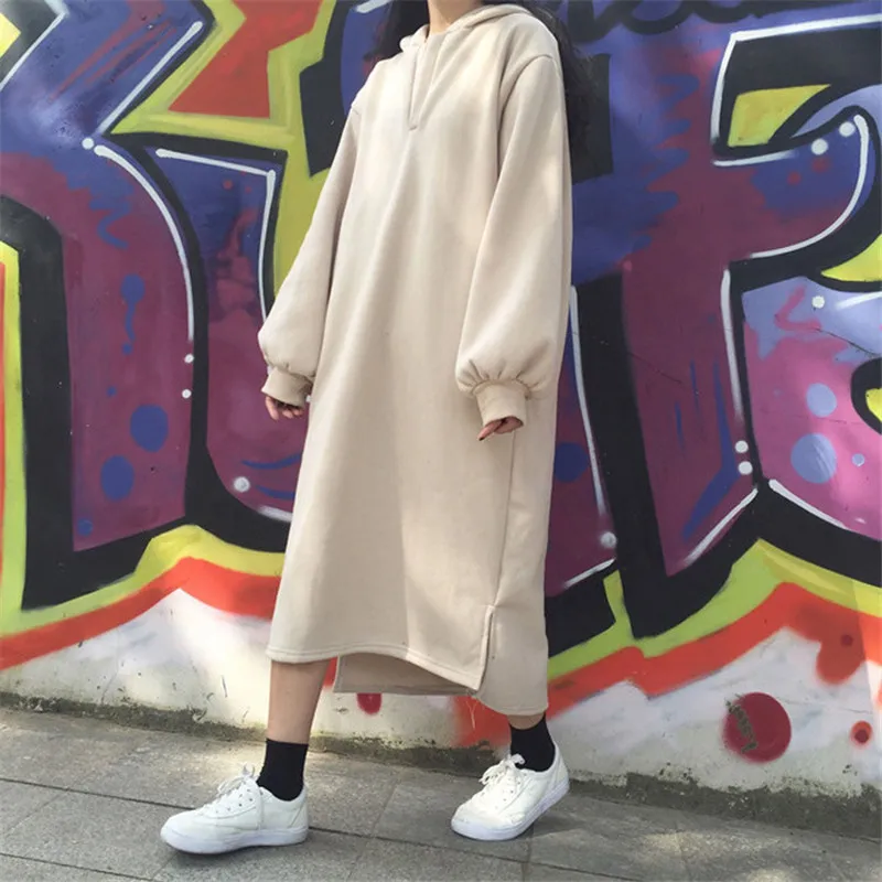 2018 Korean version of the long solid color solid color loose long-sleeved temperament A word thick warm dress high quality
2018 Korean version of the long solid color solid color loose long-sleeved temperament A word thick warm dress high quality