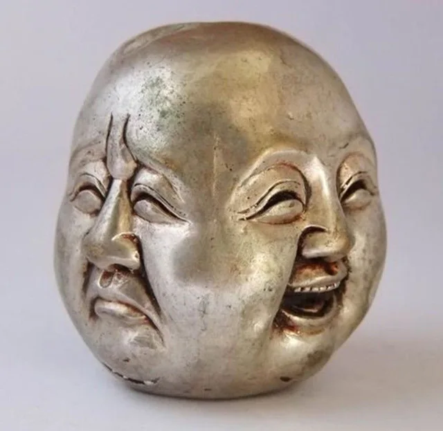 Old Chinese old Vintage China's old white silver 5CM lucky four face Buddha statues carved head Tibetan Silver Bronze decoration
Old Chinese old Vintage China's old white silver 5CM lucky four face Buddha statues carved head Tibetan Silver Bronze decoration