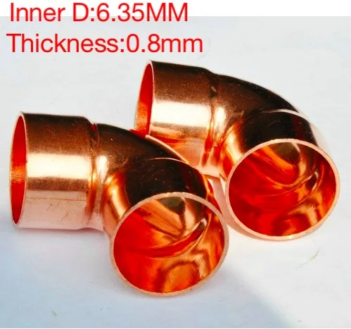 20Pieces/Lot Inner D:6.35mm Thickness:0.8mm Copper Welding Elbow Pipe 90 Degree L Shaped
20Pieces/Lot Inner D:6.35mm Thickness:0.8mm Copper Welding Elbow Pipe 90 Degree L Shaped