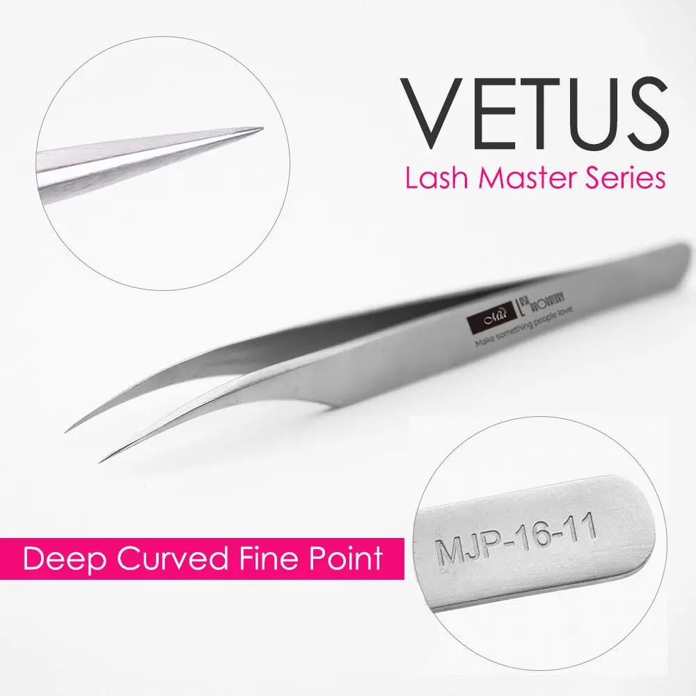 VETUS Tweezers Master Series MJP16-11 Curved Precision for Eyelash Extension Latest model - Perfect for self fanning lashes
VETUS Tweezers Master Series MJP16-11 Curved Precision for Eyelash Extension Latest model - Perfect for self fanning lashes