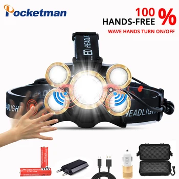 Powerfull Headlight Sensor LED Headlamp T6 Zoom High Power Lamp Waterproof LED Flashlight Torch Head light rechargeable 18650
Powerfull Headlight Sensor LED Headlamp T6 Zoom High Power Lamp Waterproof LED Flashlight Torch Head light rechargeable 18650