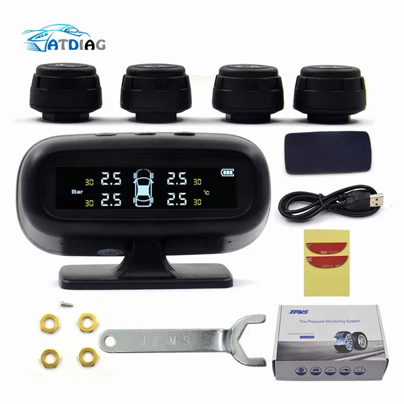 External Solar TPMS Car Tire Pressure Alarm Monitor System Display Temperature Warning Fuel Save with 4 Sensors
External Solar TPMS Car Tire Pressure Alarm Monitor System Display Temperature Warning Fuel Save with 4 Sensors