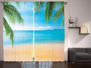 Beach Themed Decor Curtains Exotic Lagoon Sand Sea Ocean Paradise Picture Window Decor Panel Set for Living Room Bedroom
Beach Themed Decor Curtains Exotic Lagoon Sand Sea Ocean Paradise Picture Window Decor Panel Set for Living Room Bedroom